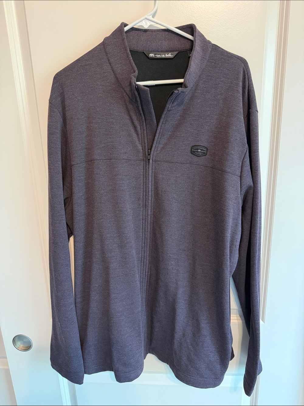 Travis Mathew Men's Full-Zip Sweater Jacket in Heathered Charcoal